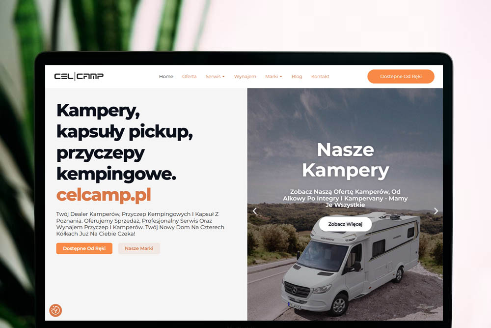 Strona internetowa dla dealera kamperów z Poznania - celcamp.pl